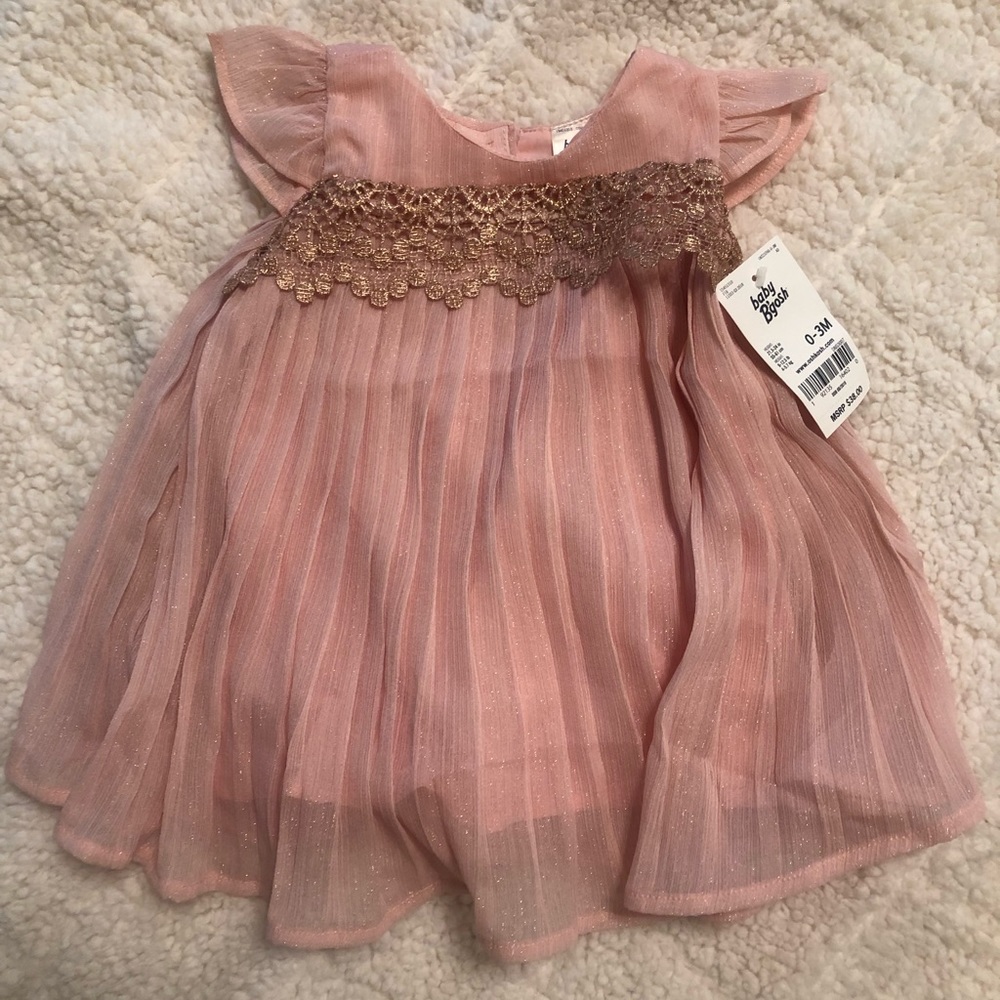 Osh Kosh 0-3m Rose Gold dress